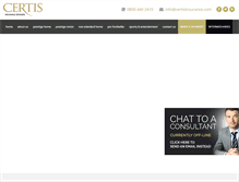 Tablet Screenshot of certisinsurance.com